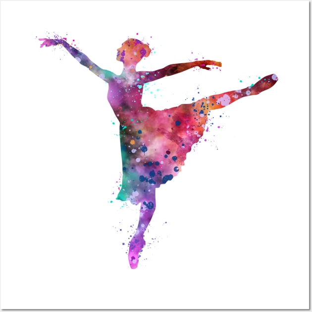 Girl Ballerina Watercolor Dance Gift Wall Art by LotusGifts